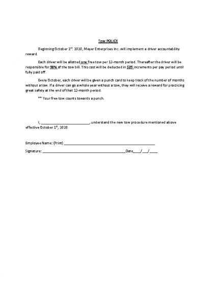 Tow Policy